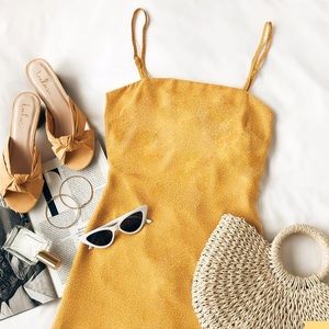 Lulu’s Yellow Polka Dot Tie Dress